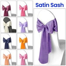 Satin Chair Sashes Wedding Party Chair Bows Covers Decor Multicolour Reusable