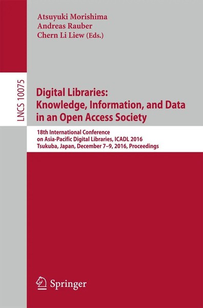 Atsuyuki Morishima (U. A.) | Digital Libraries: Knowledge, Information, And...-image