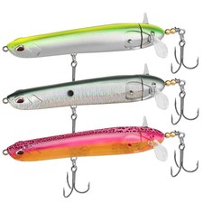 Topwater Fishing Lures with BKK Hooks, Pencil Plopper Fishing Lures for Bass We...