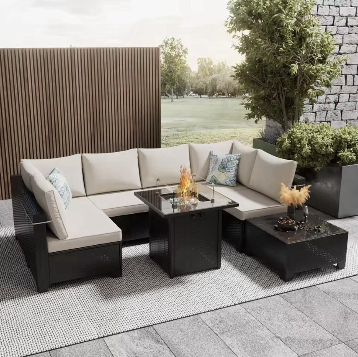 8pc Patio Furniture Set Outdoor Sectional Furniture.