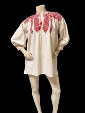 Vintage Oaxaca Zapoteca Hecho a Mano Cosido en Cruz Bordado Rojo RARO