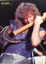 NIGHT RANGER BRAD GILLIS LIVE VTG 80'S FULL PAGE MAGAZINE PINUP POSTER CLIPPING
