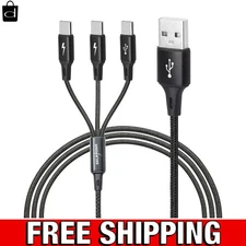 USB C Cable, 1 Splitter to 3 Way Plug, Fast Charger Cord for Type-C Samsung Gala