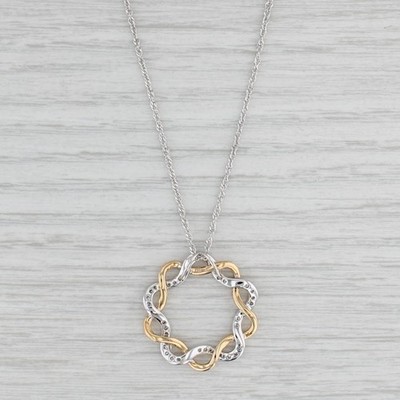 Allison Kaufman New 0.35ctw Diamond Circle Pendant Necklace 14k Gold 18''