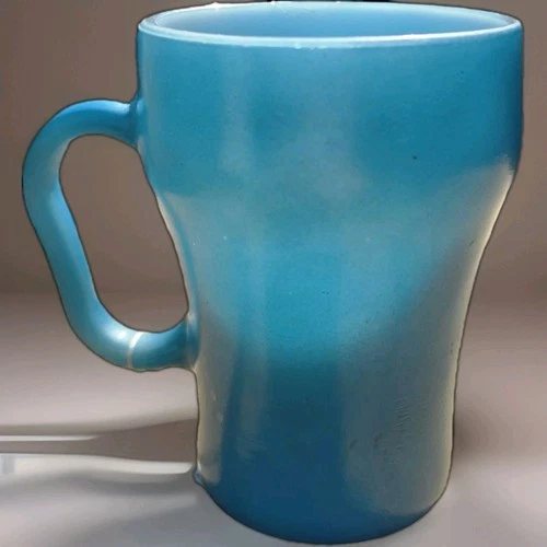 FIREKING 'SODA' STYLE Mug AQUA BLUE Vintage Coffee Tea Mug 1970s Design RETRO