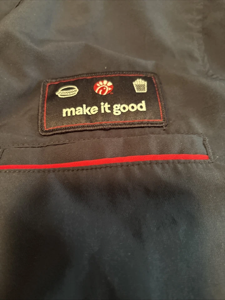 Chick Fil A Chef Coat Jacket Medium Navy Blue Official Uniform Oobe Team Apparel - Image 3 of 4