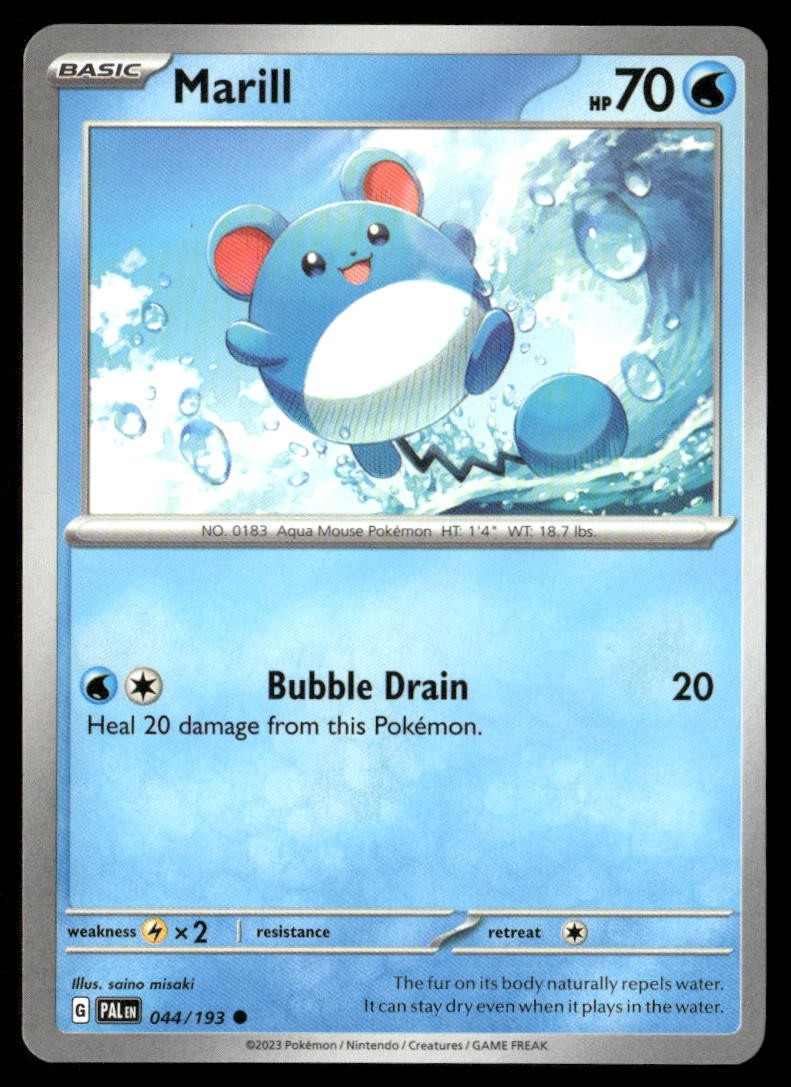 Marill 044/193 SV02 Paldea Evolved C NM Pokémon — English