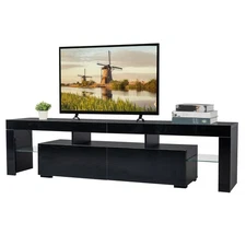 71"L x 14"W x 18"H 16 Colors LED TV Stand w/Remote Control Lights TV Stand