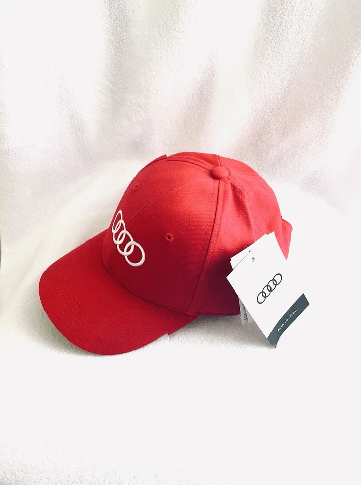 Audi Emblem Baseball Cap Hat Red New Genuine OEM Accessory Gift - Image 2 of 4