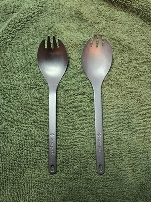 Titanium Camping Spork Ultralight Spoon Fork Utensil for Backpacking Hiking, New