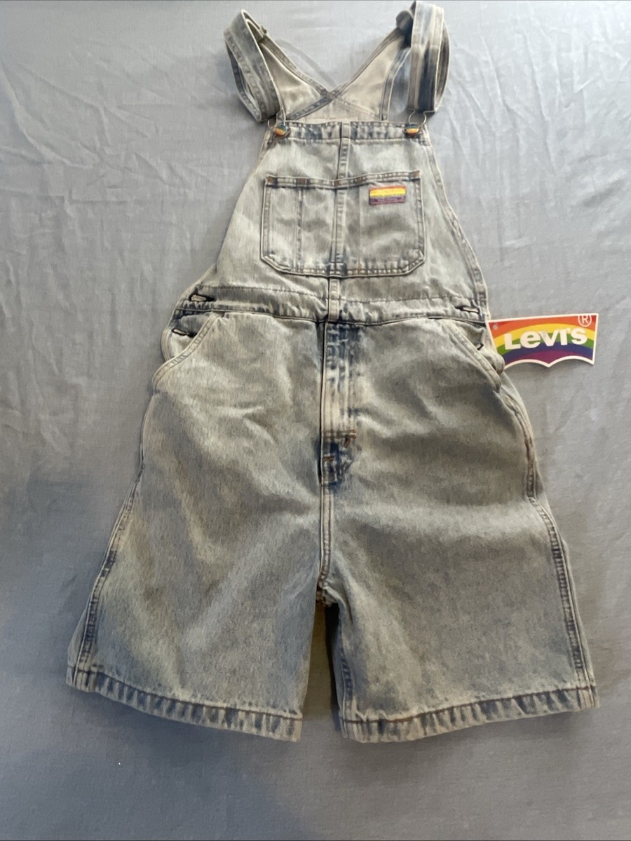 Levis PRIDE Overalls Shortalls Men Women Unisex Size S Blue Denim 