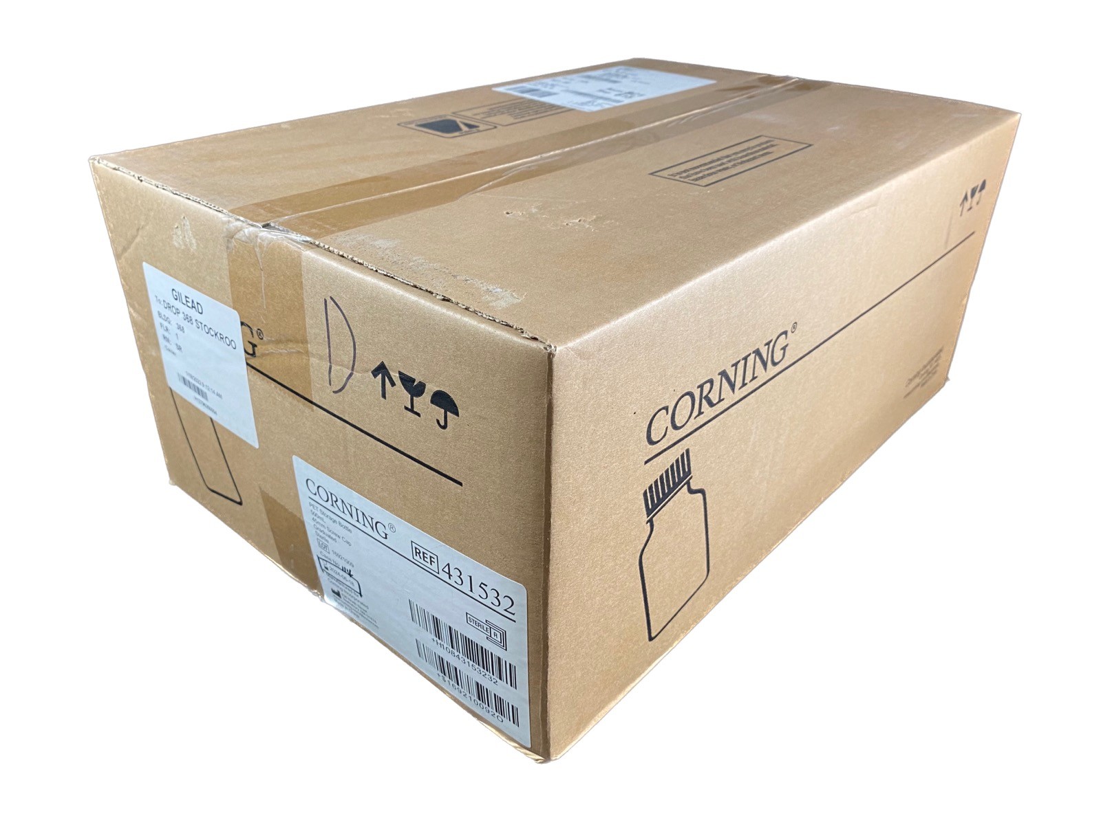 CORNING 500mL Square PET Sterile 45mm Screw Cap Storage Bottle 431532 (24/Case)