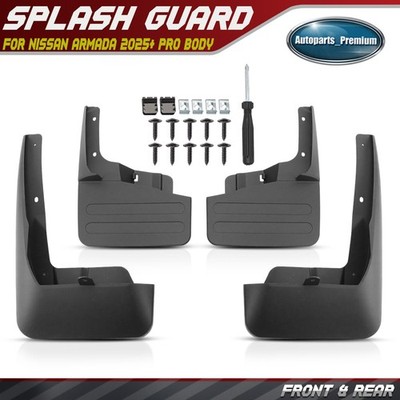 4Pcs Front & Rear Left & Right Splash Guards Mud Flaps for Nissan Armada 25-26