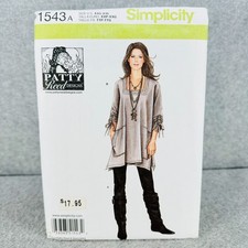 Simplicity 1543 Loose Tunic Top and Slim Fitting Pants Misses XXS XXL Pattern