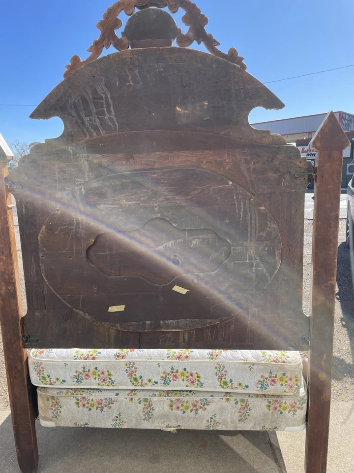 Antiguo Juego de Dormitorio Victoriano Completo Doble Pesado Tallado Cuarto Roble Aserrado Ornado Foto 3 de 4