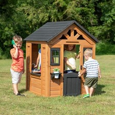 Backyard Discovery Sweetwater Cedar Wooden Kids Playhouse with Play Kitchen