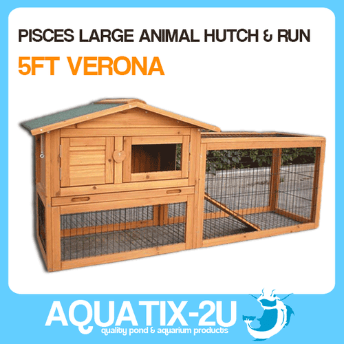 VERONA 5FT LARGE RABBIT HUTCH + RUN (PET ANIMAL FERRET GUINEA PIG HOUSE COOP PEN