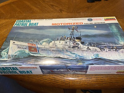 Lindberg #7409M Motorized US Coast Gaurd Coastal Patrol Boat 1:80 Model NISB 