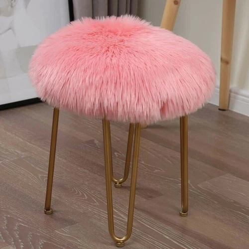 Faux Flauschige Lammfell Wolle Sitzauflage Retro Rund Lang Fell Kissen Sofa Stuhl Matte - Bild 18 von 36