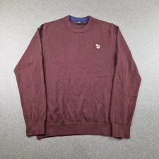 Paul Smith Jumper Mens Large Brown Rainbow Zebra Sweatshirt  Pullover Wool Blend