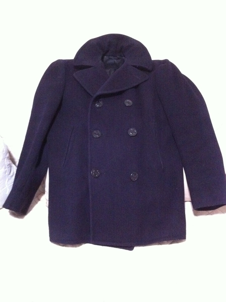 VINTAGE NAVY ISSUE PEA COAT EARLY 60'S ORIGINAL OWNER 40R
