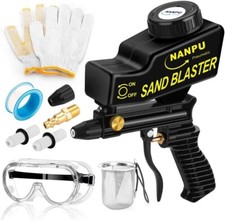 Air Sand Blaster Gun w/ Gravity Feed Ceramic Nozzle Pneumatic Sand Blaster Pain