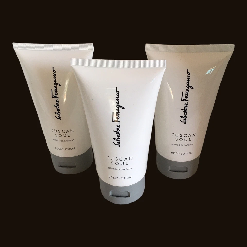 X3 Salvatore Ferragamo Bianco Di Carrara Toscana Alma Lociones Corporales, 5oz (cada una) Foto 4 de 4