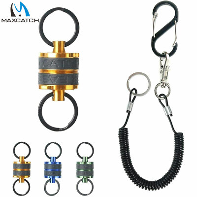 Maxcatch Magnetic Fly Fishing Net Release Holder with Carabiner Clip and  Lanyard