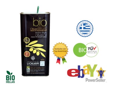 BIO  Liokarpi Extra Natives Virgin Olivenöl aus Kreta 5L   0,3% Fettsäureanteil