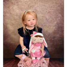 30in Artist Finished Huge Reborn Baby Doll Toddler Girl Doll Hand-Rooted Hair