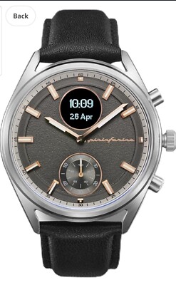 Hybrid Smartwatch Analogue Watch with Genuine Leather Strap