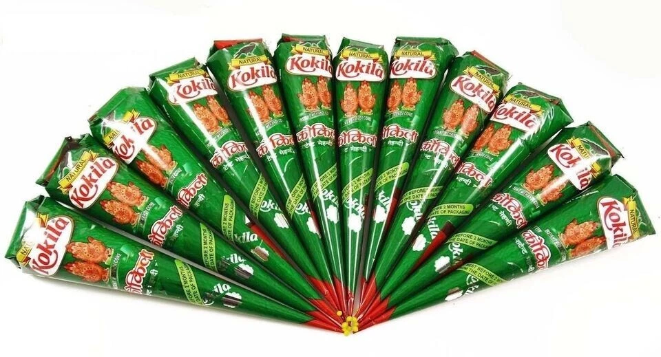 Henna Mehndi 圆锥天然草药临时纹身身体彩绘 Neha & Kokila。 12 P — 第 3/4 张图片