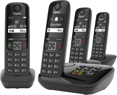 Gigaset AS690A Quattro 4 Schnurlose Dect-Telefone Anrufbeantworter Mesh Haustele