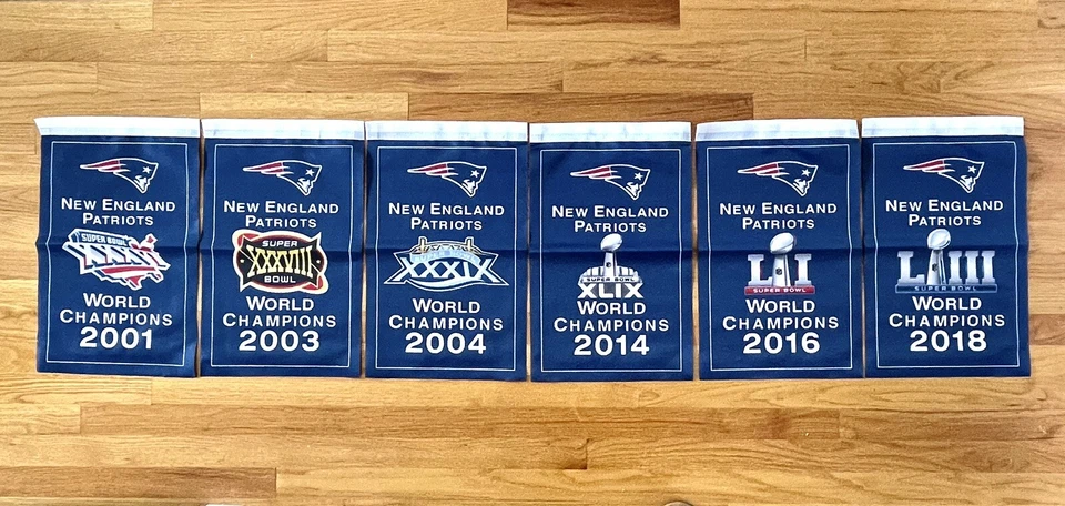 Set Boston Celtics Bruins Red Sox Patriots Championship Banners/Flags 39 Pc Lot - Image 4 of 4