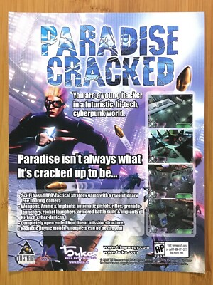 Paradise Cracked PC 2003 Vintage Print Ad/Poster Official Game Art Advertisement