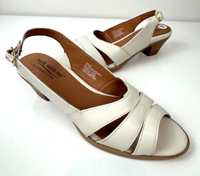 Walk with Me Coldwater Creek Charisma Beige Leather Sandals Shoe Size 9.5M NEW