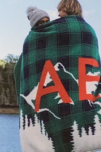 American Eagle Outfitters Sherpa Fleece Throw Blanket NWT - 第 1/5 張圖片