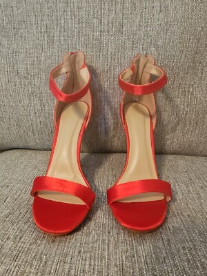 Wild Diva Women's New Red Ankle Strap Stilettos Inch Heel Open