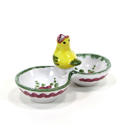Italienische Keramik GELBER VOGEL 5,5" Zahnstocher Salz & Pfeffer Halter Deruta Italien - Bild 7 von 12