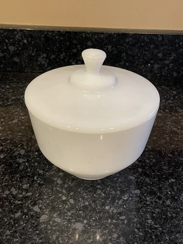 VTG Fire King Oven Ware White Milk Glass Bowl With Lid Mixing Candy Dish 6.5”