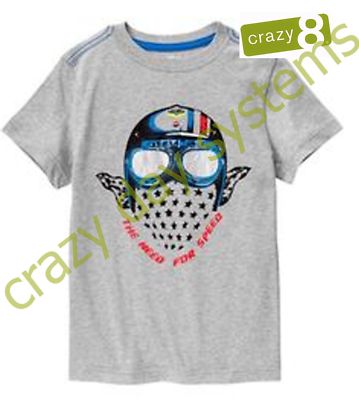   The Need For Speed Tee Shirt Gray Short Sleeve Size  5/6 7/8 Top Gun New Boys
