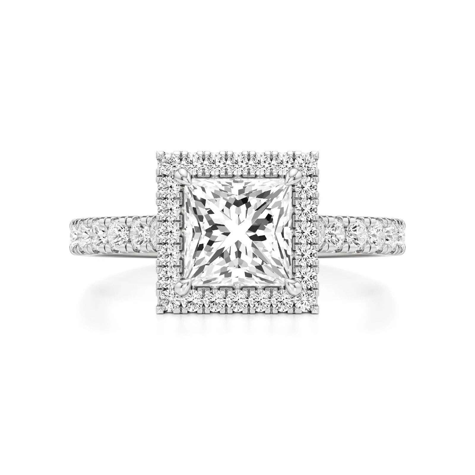IGI Certified Diamond Ring 2.00ct F/VS1 14k Gold Princess Cut Lab Grown image-2