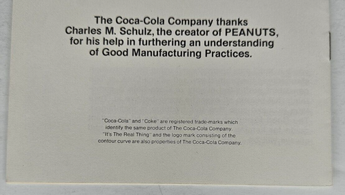 the GMP's according to PEANUTS c1971 The Coca-Cola Company Pamphlet HR FDA - Picture 4 of 13