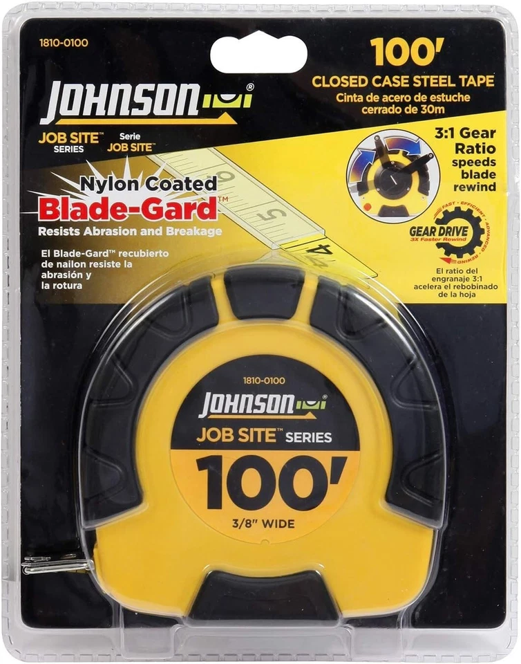 Johnson Level & Tool 1810-0100 Geared Closed Case Steel Tape, 100' BRAND NEW!!! - Image 2 of 3