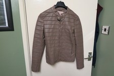 Ladies Krisp Faux Leather Jacket - Unusual Patter - Hidden Pockets - Size 8