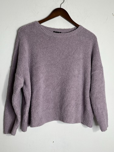 Eileen Fisher XL Organic Cotton Cashmere Fluff Sweater Nubby Soft Lavender