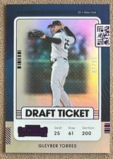 2021 Panini Absolute Draft Ticket Purple Gleyber Torres /99 New York Yankees #66