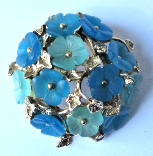 Broche Ancienne Pâte De Verre Peinte à La Main - Vintage - Sans Marque