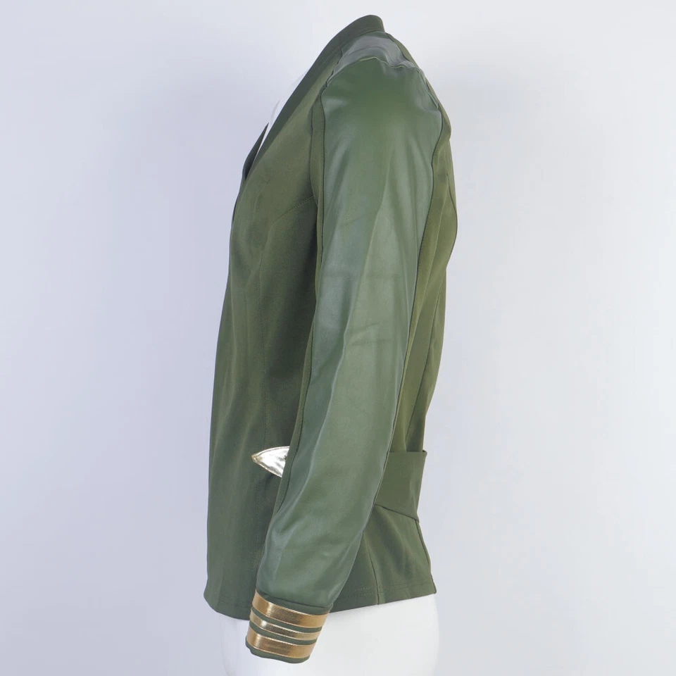 For Strange New Worlds Capitán Lucio Uniformes Verdes Flota Estelar Top Camisas Disfraces Foto 3 de 4