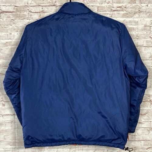 LL Bean Jacket Mens LT Orange Blue Reversible Coat Goose Down Filled Puffer NICE - Picture 4 of 15